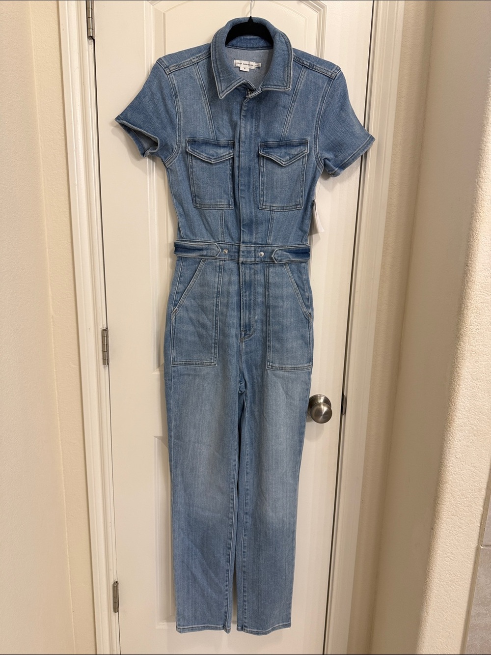 Good American Light Blue Denim Jumpsuit Size S